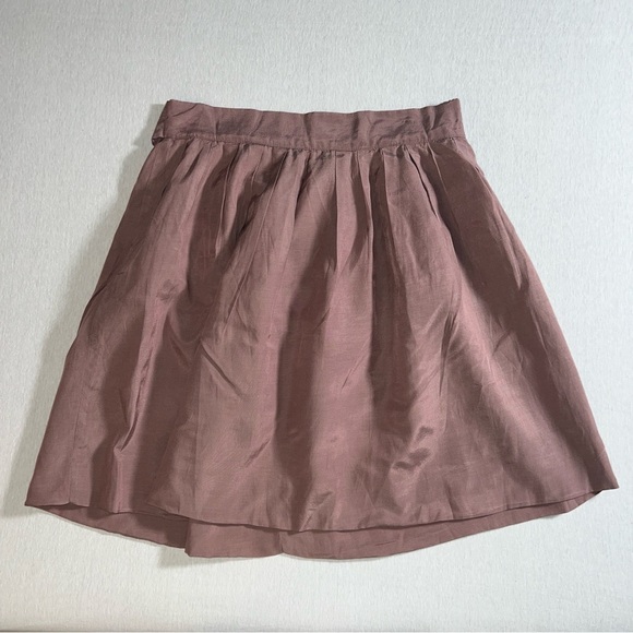 Cotton Blend Mauve Purple A-Line Skirt w/ Sash + Zipper by One Clothing, Medium - Picture 2 of 8